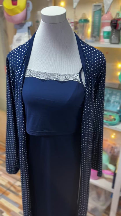 Conjunto Camisa de lactancia y bata