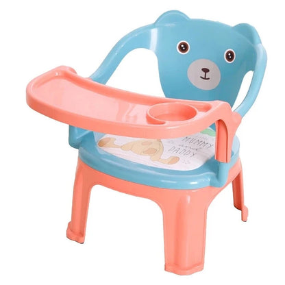 Silla de comer infantil con diseño de jirafa y bandeja para mamadera de silicona